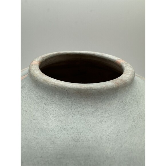 Vintage Bettye Barclay Vase Pot Pottery Large Pink White Blue 8” Handmade Signed - Picture 15 of 15